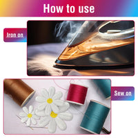 25Pcs White Daisy Iron on Embroidered Patches 6.1 x 6.1 cm 2.4 x 2.4 inch Embroidered Iron on Patch Sew on Applique for Clothes, Iron-on Patches / Sew-on Appliques Patches for Clothing, Jackets, Backpacks, Caps, Jeans