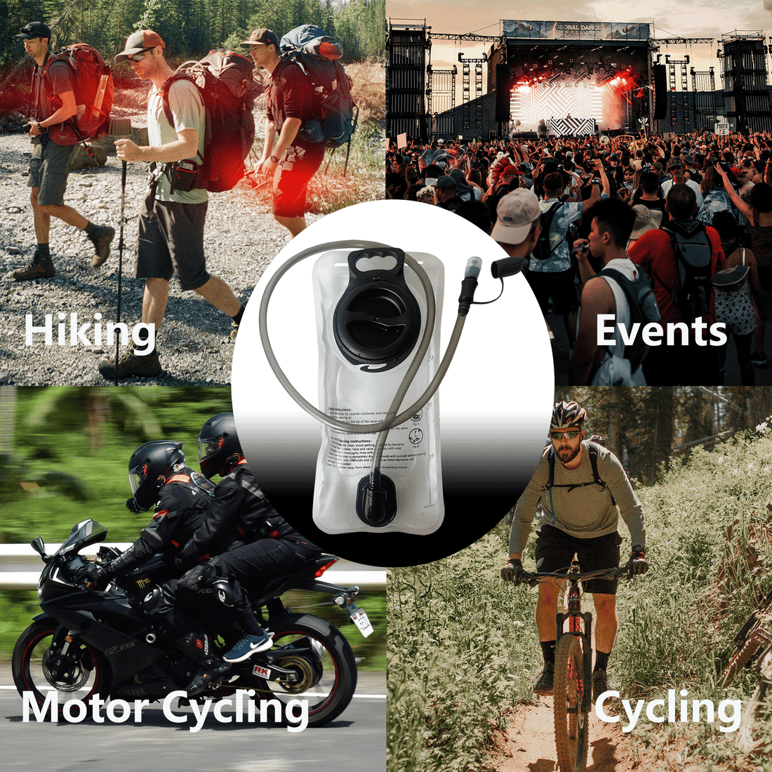 White EVA Water Bladder Hydration Backpack 2L Large Capacity Water Bags Reservoir For Running Cycling Hydration Water Storage Bag