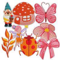 12Pcs Spring Elf Garden Iron on Embroidered Patches Mushroom House Embroidered Sew on Applique for Clothes, Iron-on Patches / Sew-on Appliques Patches for Clothing, Jackets, Backpacks, Caps, Jeans