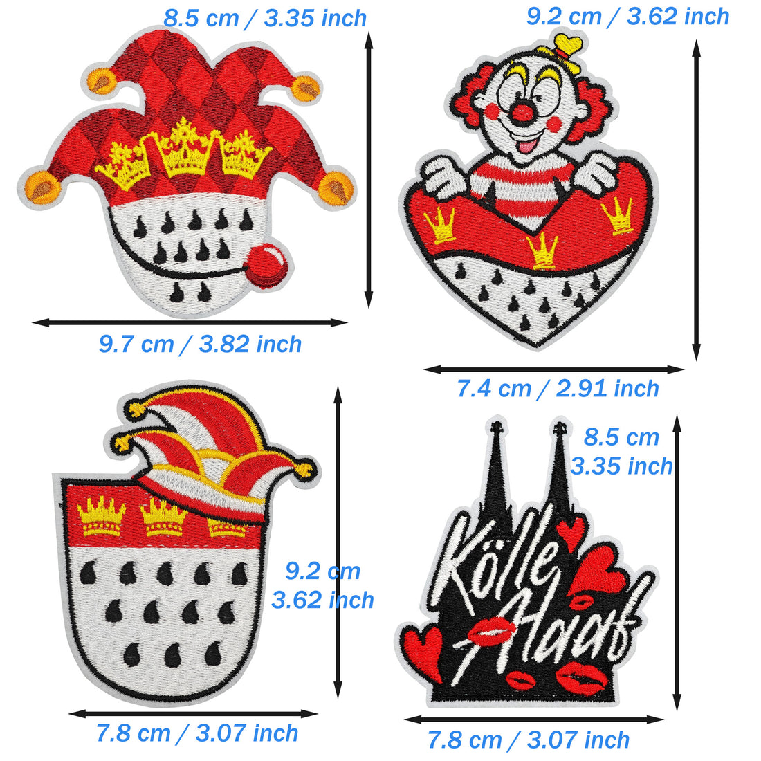 12Pcs Karneval Iron on Embroidered Patches Joker Embroidered Iron on Carnival Patch Sew on Applique for Clothes, Iron-on Patches / Sew-on Appliques Patches for Clothing, Jackets, Backpacks, Caps, Jeans