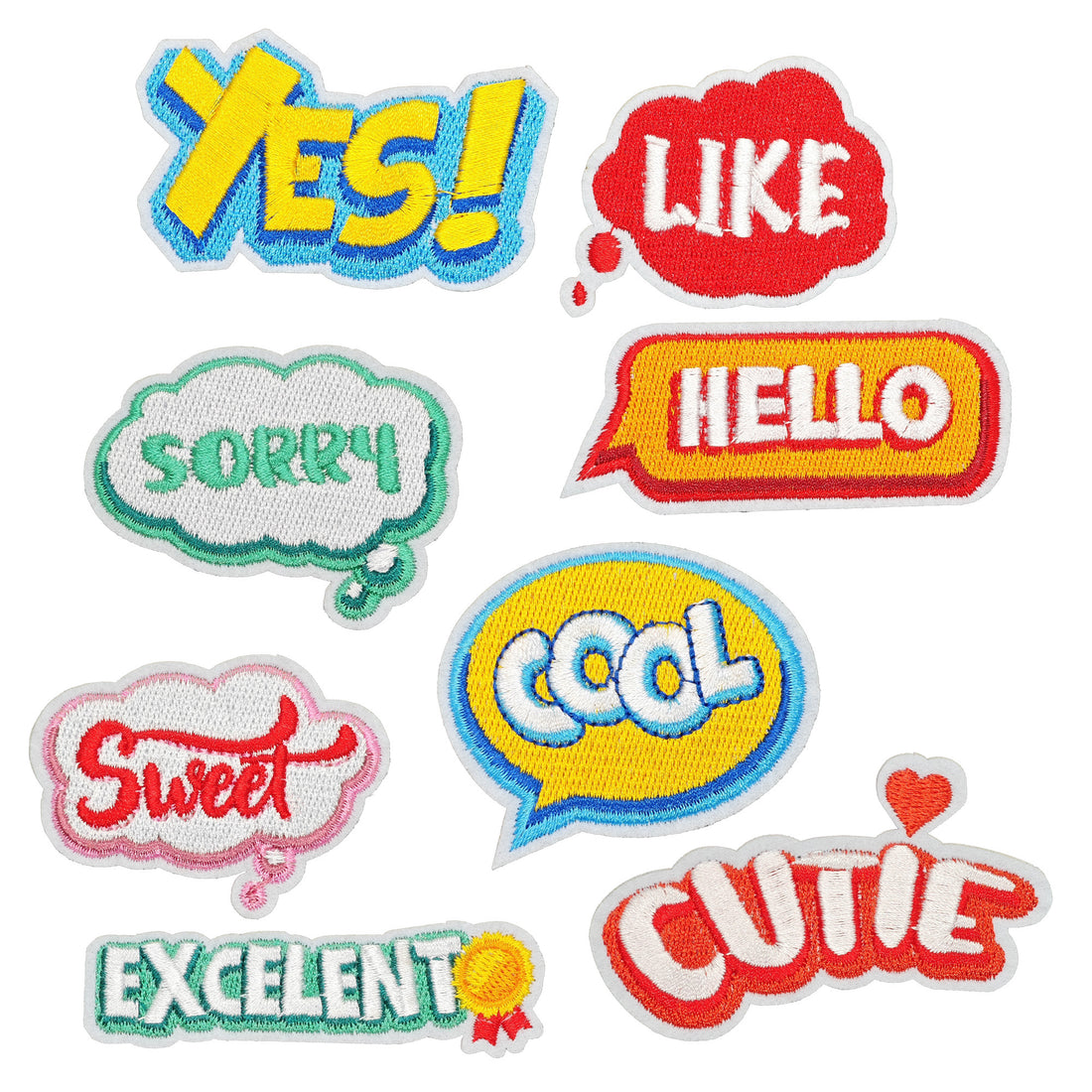 12Pcs Phrase Iron on Embroidered Patches Ooops Excelent Sew on Applique for Clothes, Iron-on Patches / Sew-on Appliques Patches