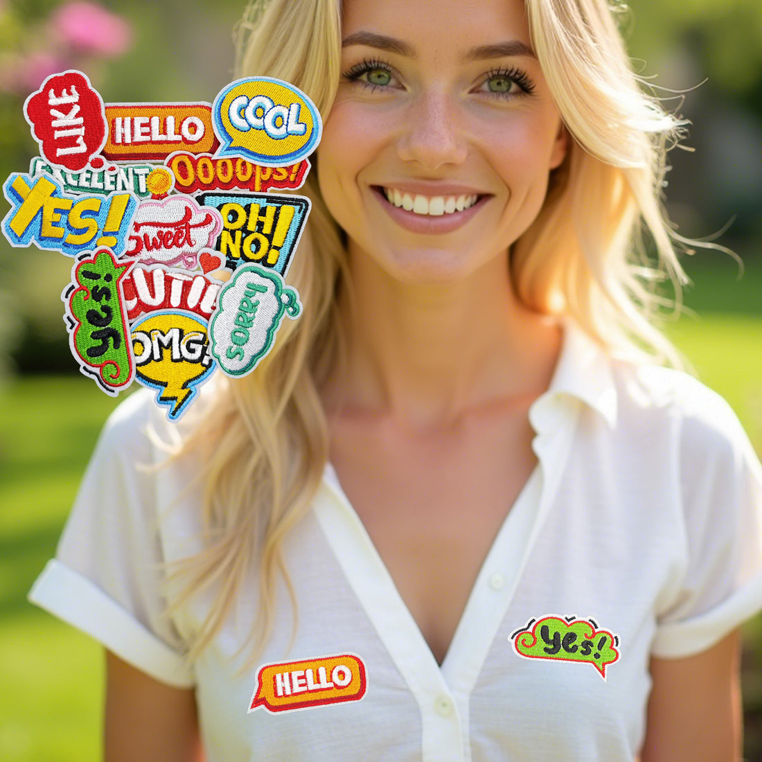 12Pcs Phrase Iron on Embroidered Patches Ooops Excelent Sew on Applique for Clothes, Iron-on Patches / Sew-on Appliques Patches