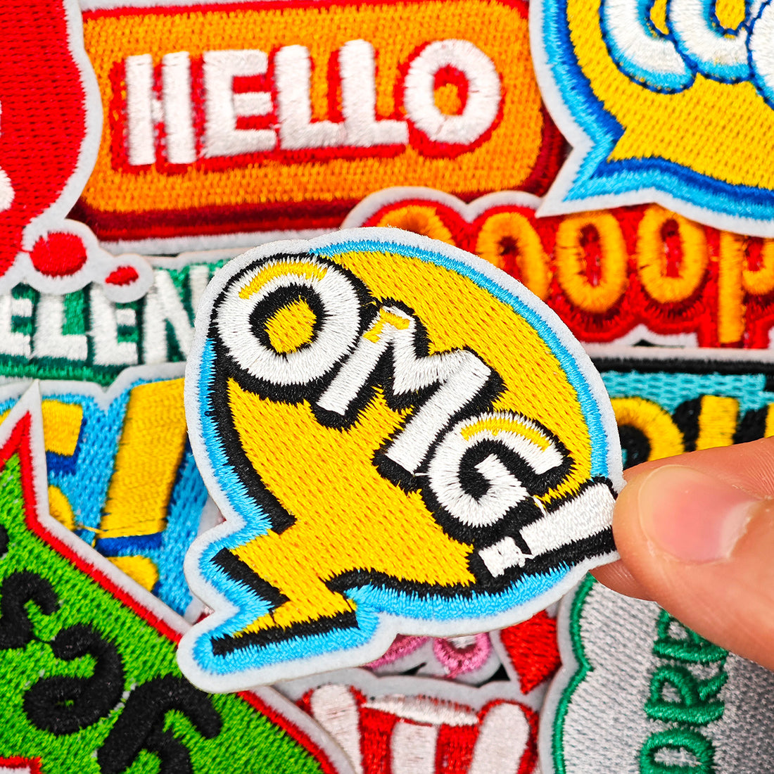 12Pcs Phrase Iron on Embroidered Patches Ooops Excelent Sew on Applique for Clothes, Iron-on Patches / Sew-on Appliques Patches