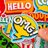 12Pcs Phrase Iron on Embroidered Patches Ooops Excelent Sew on Applique for Clothes, Iron-on Patches / Sew-on Appliques Patches
