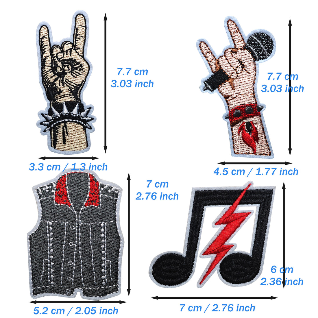 15Pcs Rock and Roll Iron on Embroidered Patches Embroidered Iron on Rock Music Patch Sew on Applique for Clothes, Iron-on Patches / Sew-on Appliques Patches for Clothing, Jackets, Backpacks, Caps, Jeans