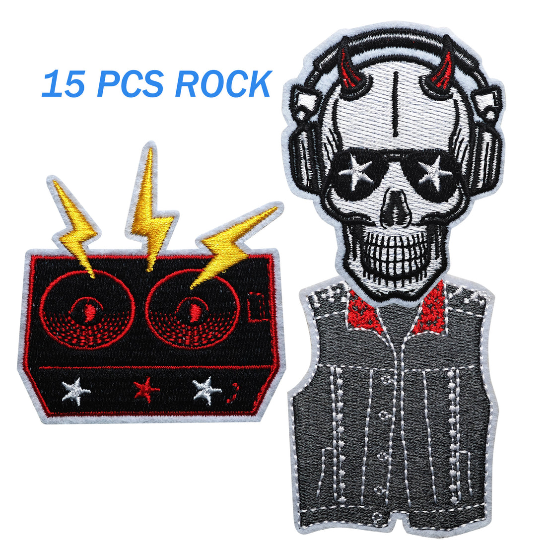 15Pcs Rock and Roll Iron on Embroidered Patches Embroidered Iron on Rock Music Patch Sew on Applique for Clothes, Iron-on Patches / Sew-on Appliques Patches for Clothing, Jackets, Backpacks, Caps, Jeans