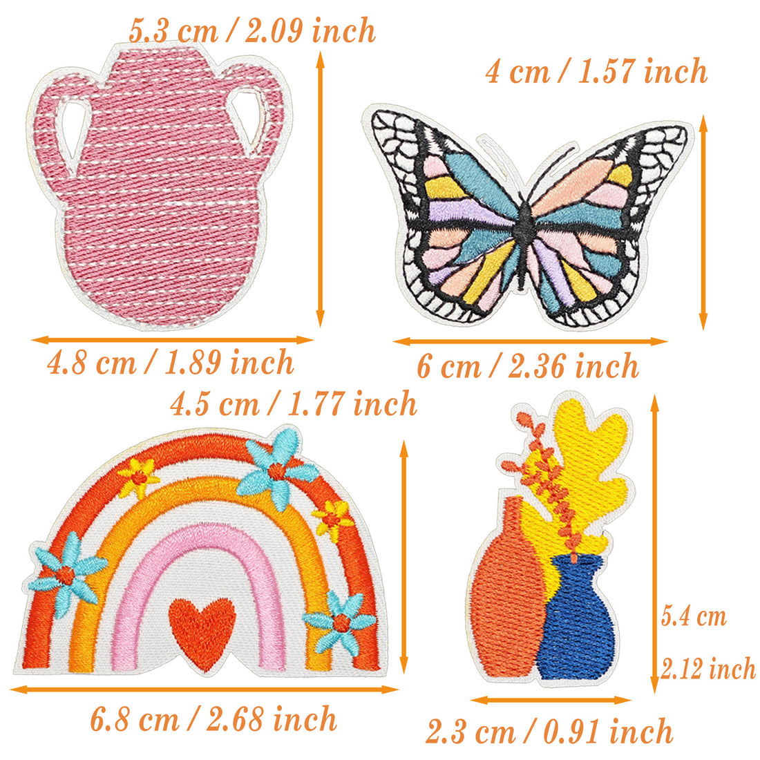 19Pcs Flower Basket Iron on Embroidered Patches Spring Garden Icon Sew on Applique for Clothes, Iron-on Patches / Sew-on Appliques Patches