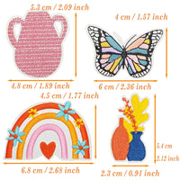 19Pcs Flower Basket Iron on Embroidered Patches Spring Garden Icon Sew on Applique for Clothes, Iron-on Patches / Sew-on Appliques Patches