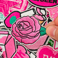 20Pcs Pink Iron on Embroidered Patches Look at the Pink Side Embroidered Iron on Patch Sew on Applique for Clothes, Iron-on Patches / Sew-on Appliques Patches for Clothing, Jackets, Backpacks, Caps, Jeans