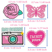 20Pcs Pink Iron on Embroidered Patches Look at the Pink Side Embroidered Iron on Patch Sew on Applique for Clothes, Iron-on Patches / Sew-on Appliques Patches for Clothing, Jackets, Backpacks, Caps, Jeans