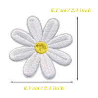 25Pcs White Daisy Iron on Embroidered Patches 6.1 x 6.1 cm 2.4 x 2.4 inch Embroidered Iron on Patch Sew on Applique for Clothes, Iron-on Patches / Sew-on Appliques Patches for Clothing, Jackets, Backpacks, Caps, Jeans