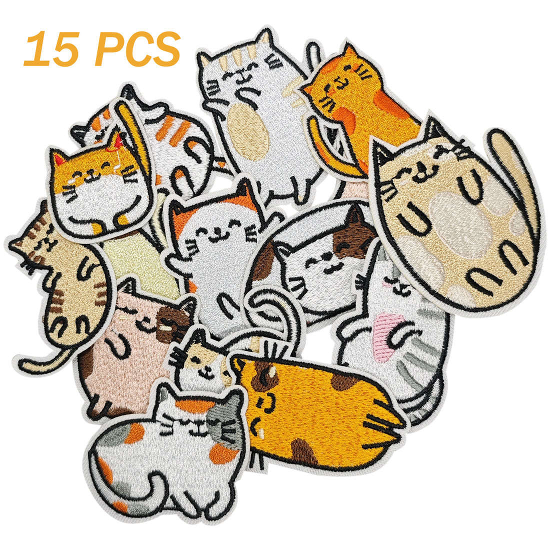 15Pcs Cat Iron on Embroidered Patches Kitten Embroidered Iron on Patch Sew on Applique for Clothes, Iron-on Patches / Sew-on Appliques Patches for Clothing, Jackets, Backpacks, Caps, Jeans