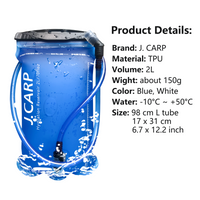 Blue Water Bladder Hydration Backpack 2L Large Capacity TPU Water Bags Reservoir For Running Cycling Hydration Water Storage Bag