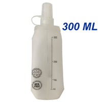 White Soft Water Flask 300 ML BPA Free Food Safety Running Water Bottle Collapsible Flask For Racing, Hiking, Camping, Cycling