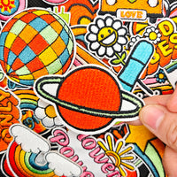 32Pcs Stay Groovy Retro Hippie Iron on Embroidered Patches Sew on Applique for Clothes, Iron-on Patches / Sew-on Appliques Patches for Clothing, Jackets, Backpacks, Caps, Jeans