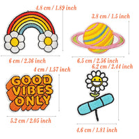 32Pcs Stay Groovy Retro Hippie Iron on Embroidered Patches Sew on Applique for Clothes, Iron-on Patches / Sew-on Appliques Patches for Clothing, Jackets, Backpacks, Caps, Jeans