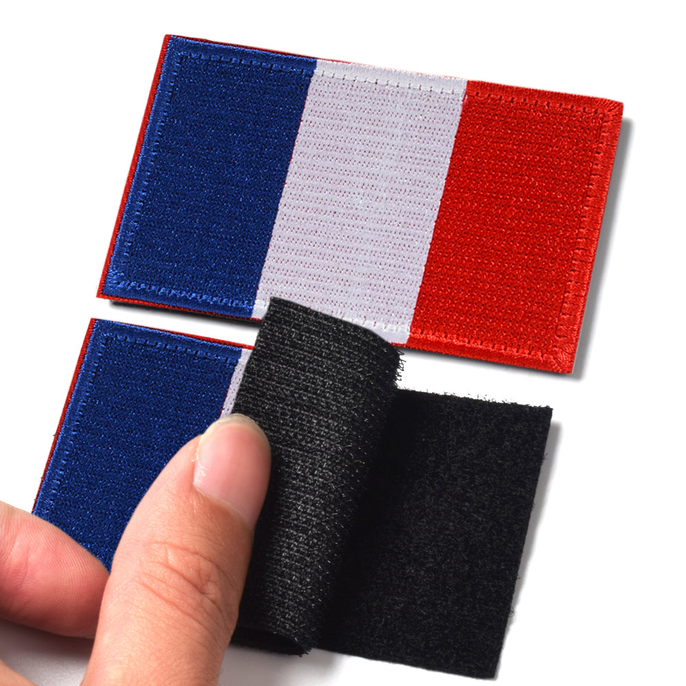 France Flag Tactical Patch, Hook and Loop Patch Embroidered Badge for Military Uniform, Tactical Bag, Jacket, Jeans, and Hats