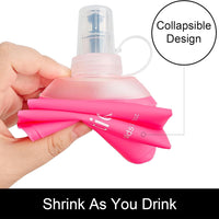 500ML Pink Soft TPU Flask Running Water Bottle Water Flask Hydration Flasks for Hiking Camping Running Travelling