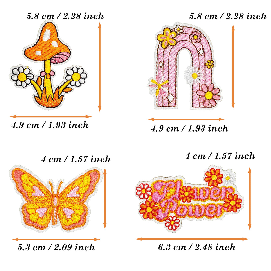 40Pcs Retro Hippie Iron on Embroidered Patches Love Peace Sew on Applique for Clothes, Iron-on Patches / Sew-on Appliques Patches for Clothing, Jackets, Backpacks, Caps, Jeans