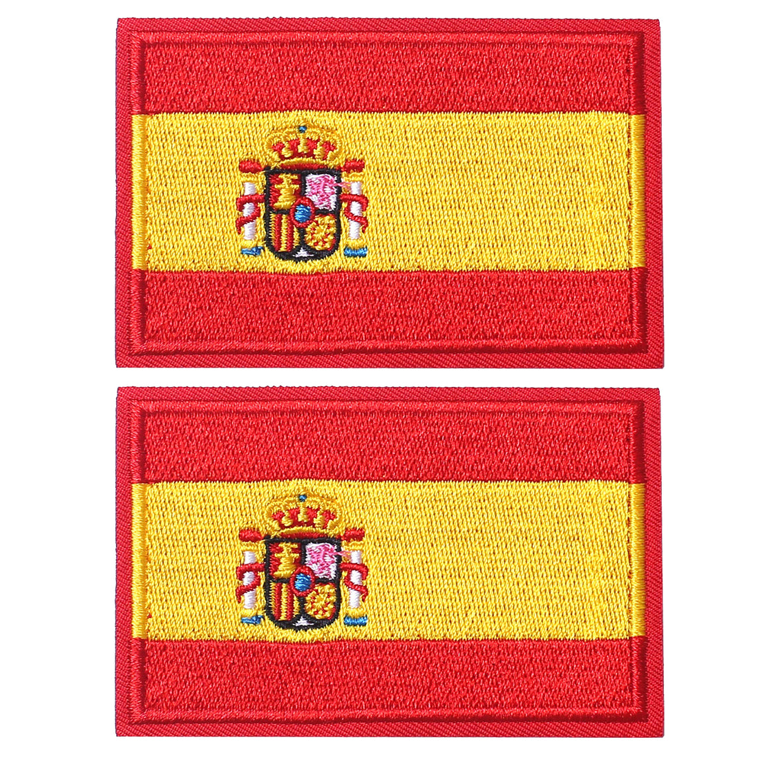 Spain Flag Embroidered Patch, Hook and Loop Attach for Uniform, Tactical Bag, Jacket, Jeans, and Hats
