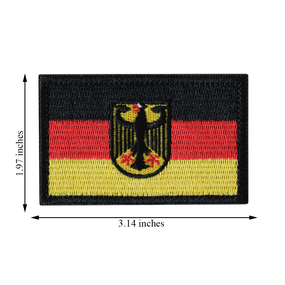 Germany Flag Tactical Patch, Hook and Loop Badge Embroidered Patch for Military Uniform, Tactical Bag, Jacket, Jeans, and Hats