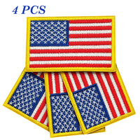 2Pcs US Flag Iron on Embroidered Patches USA United State Sew on Applique for Clothes, American Flag Iron-on Patches / Sew-on Appliques Patches
