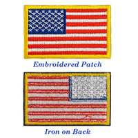 2Pcs US Flag Iron on Embroidered Patches USA United State Sew on Applique for Clothes, American Flag Iron-on Patches / Sew-on Appliques Patches