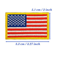 2Pcs US Flag Iron on Embroidered Patches USA United State Sew on Applique for Clothes, American Flag Iron-on Patches / Sew-on Appliques Patches