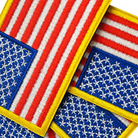 2Pcs US Flag Iron on Embroidered Patches USA United State Sew on Applique for Clothes, American Flag Iron-on Patches / Sew-on Appliques Patches