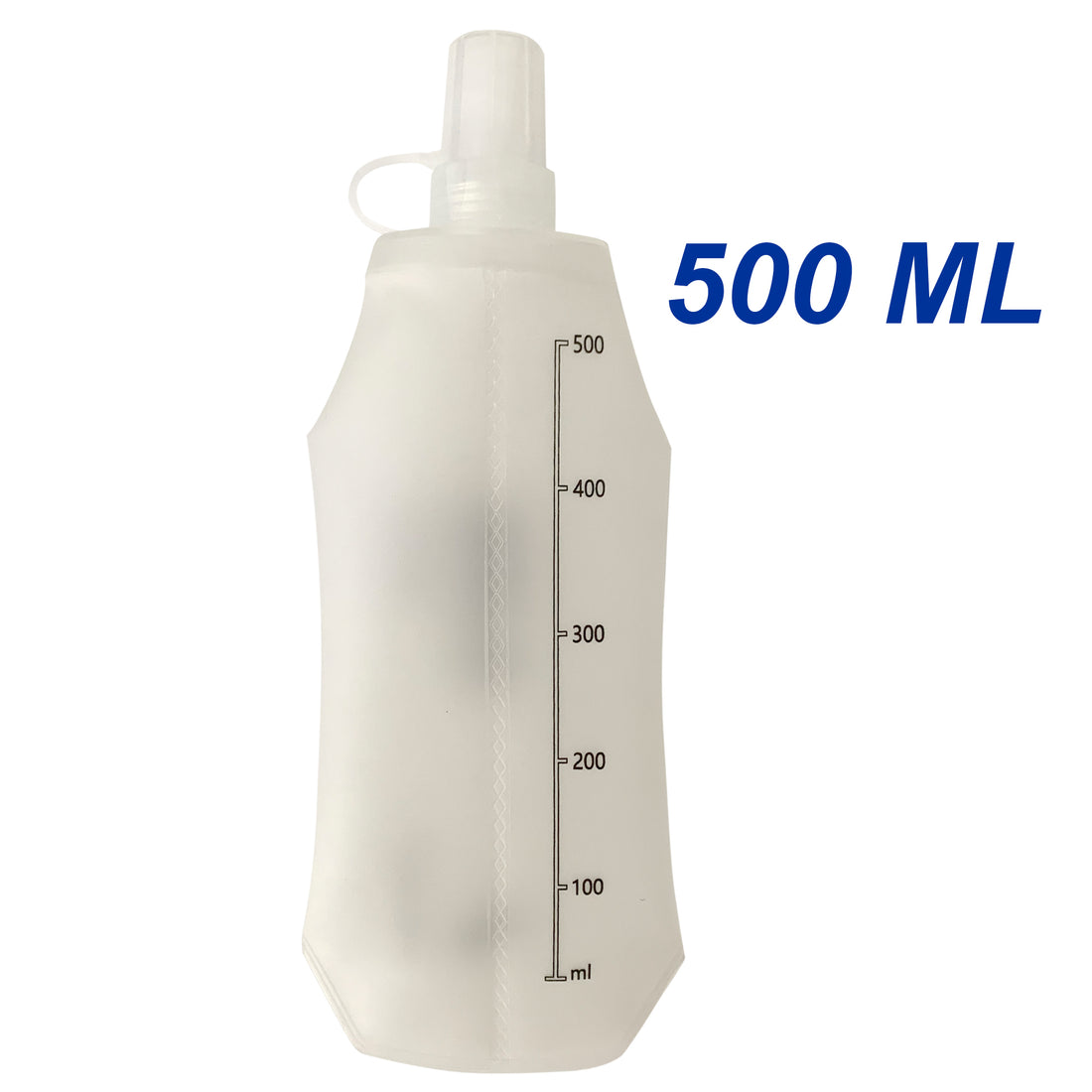White Soft Water Flask 300 ML 500 ML BPA Free Food Safety Running Water Bottle Collapsible Flask For Racing, Hiking, Camping, Cycling