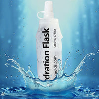 150ml 250ml 500ml White Recycable, food-graded, safety collapsible soft flask hydration bottle FDA approved leakproof flask for camping, running, hiking etc