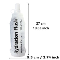150ml 250ml 500ml White Recycable, food-graded, safety collapsible soft flask hydration bottle FDA approved leakproof flask for camping, running, hiking etc