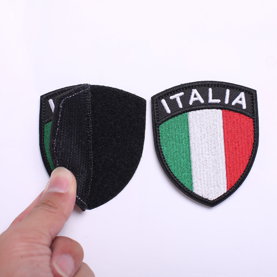 Italy Flag Shield Patch, Hook and Loop Embroidered Patch for Military Uniform, Tactical Bag, Jacket, Jeans, and Hats