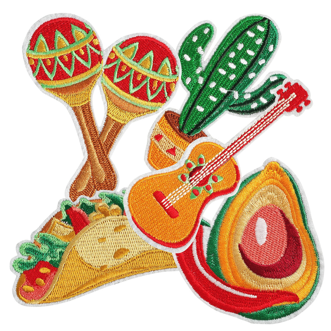 8Pcs Mexico Patches Embroidered Iron on Taco Cactus Avocado Patch for Clothes, Iron-on Patches / Sew-on Appliques Patches for Clothing, Jackets, Backpacks, Caps, Jeans