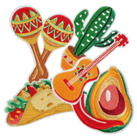 8Pcs Mexico Patches Embroidered Iron on Taco Cactus Avocado Patch for Clothes, Iron-on Patches / Sew-on Appliques Patches for Clothing, Jackets, Backpacks, Caps, Jeans