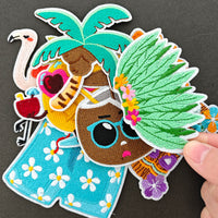 8Pcs Beach Vocation Theme Iron on Embroidered Patches Flamingo Palm Tree Embroidered Iron on Patch Sew on Applique for Clothes, Iron-on Patches / Sew-on Appliques Patches for Clothing, Jackets, Backpacks, Caps, Jeans