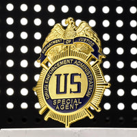 Agent Badge for Dressing up and Cosplay, Enameled & Plated, Catch Design, Nickel-Brass Opulent Shield Badge,Gift Box Packaging