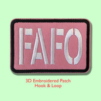Pink FAFO Tactical Patches, Hook and Loop Embroidered Patch Tactical Badge