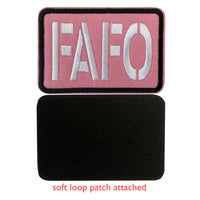 Pink FAFO Tactical Patches, Hook and Loop Embroidered Patch Tactical Badge