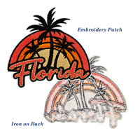 8Pcs Florida Patches Embroidered Iron on Patch for Clothes, Iron-on Patches / Sew-on Appliques Patches for Clothing, Jackets, Backpacks, Caps, Jeans