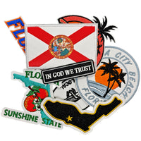8Pcs Florida Patches Embroidered Iron on Patch for Clothes, Iron-on Patches / Sew-on Appliques Patches for Clothing, Jackets, Backpacks, Caps, Jeans
