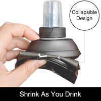 150ml 250ml 500ml Gray Recycable, food-graded, safety collapsible soft flask Collapsible Water Bottle Foldable Water Bottle Soft Flask 500ml for Running, Cycling, Camping, Hiking