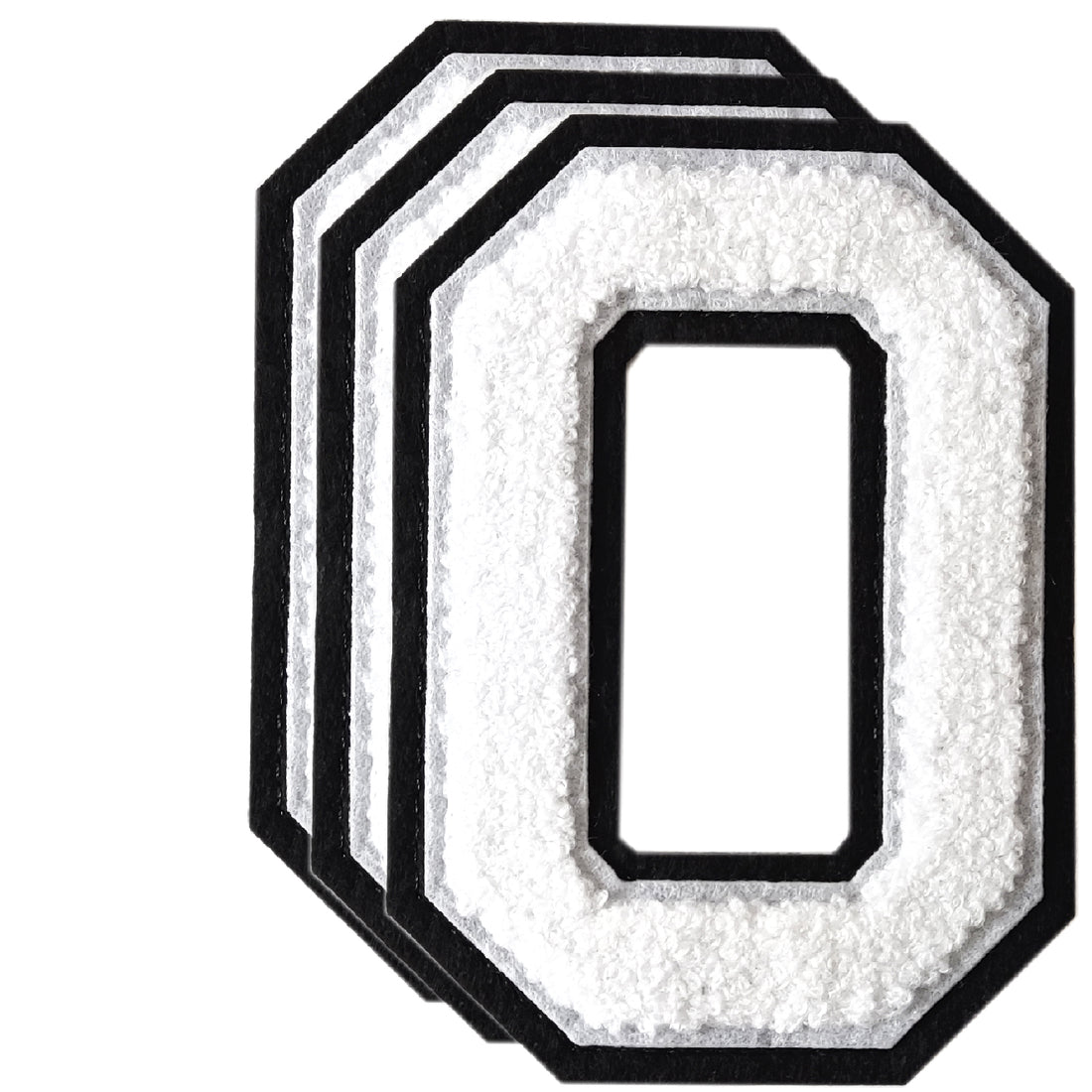 3PCS White/Black Chenille Number, 4.5" Iron on Number Patches, Chenille Stitch Numbers 0 to 9 Patches for Clothing