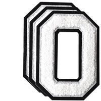 3PCS White/Black Chenille Number, 4.5" Iron on Number Patches, Chenille Stitch Numbers 0 to 9 Patches for Clothing
