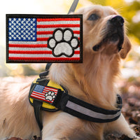 Tactical US Flag with Tracker Paw Patriot Milltary Embroidered Applique Morale Hook & Loop Patch