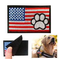 Tactical US Flag with Tracker Paw Patriot Milltary Embroidered Applique Morale Hook & Loop Patch