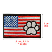 Tactical US Flag with Tracker Paw Patriot Milltary Embroidered Applique Morale Hook & Loop Patch