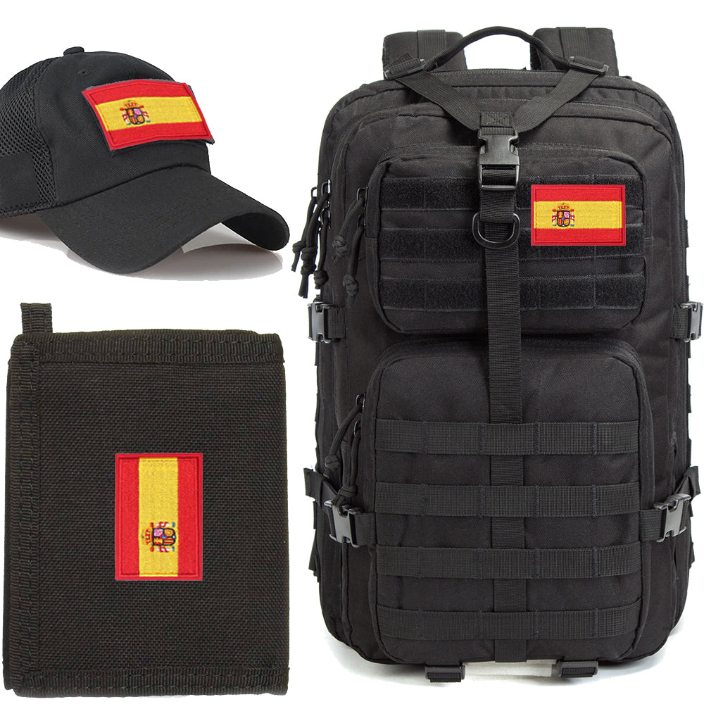 Spain Flag Embroidered Patch, Hook and Loop Attach for Uniform, Tactical Bag, Jacket, Jeans, and Hats
