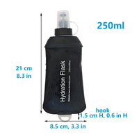 250ml soft water bottle hydration flask pink and blue gradient soft flask TPU material collapsible water bottle for running hiking camping travelling etc