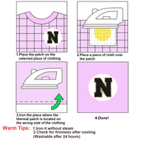 26PCS Black Iron-on Chenille Letter Patches for Clothing, Jackets, Backpacks - Alphabet Applique Iron on Repair Patches